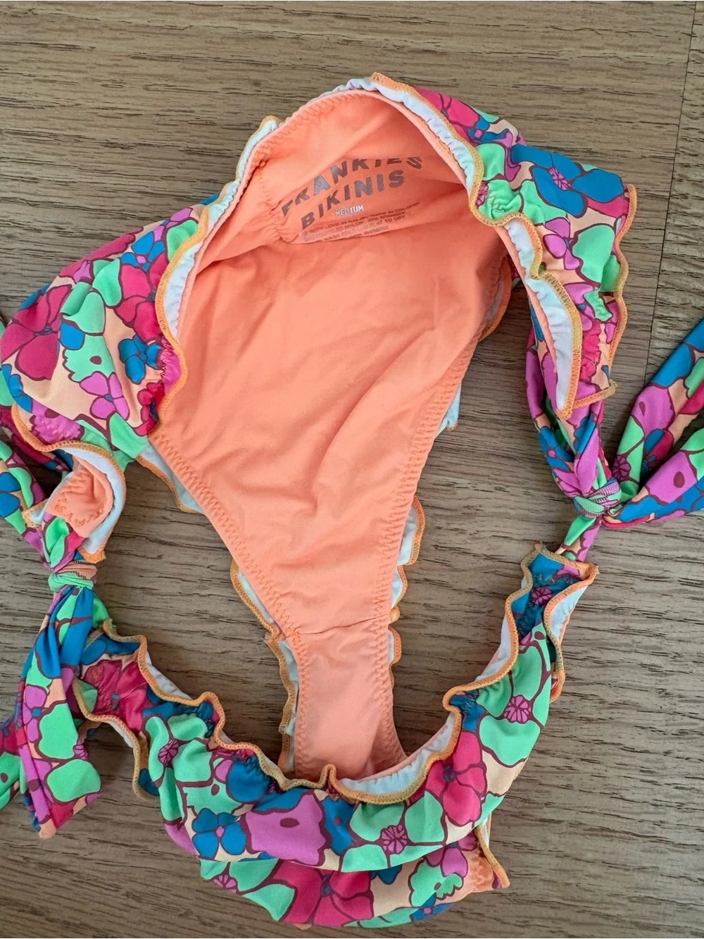 Frankie's Bikinis Orange Floral Tie-Side Bikini